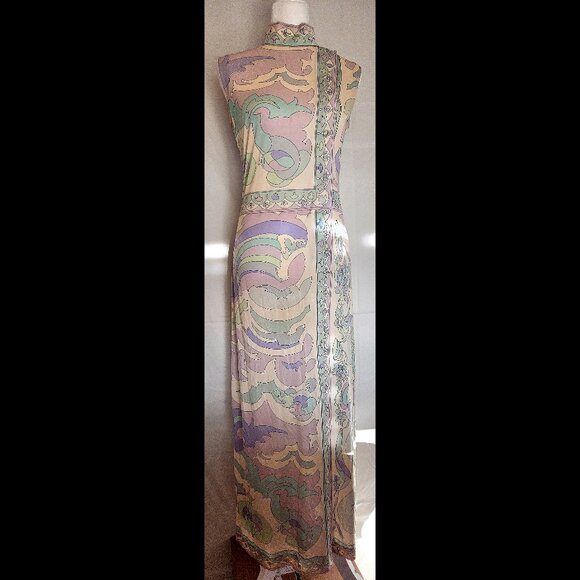 Emilio Pucci Vintage 1960s Pastel Abstract Button-Up Silk Dress - Picture 1 of 3